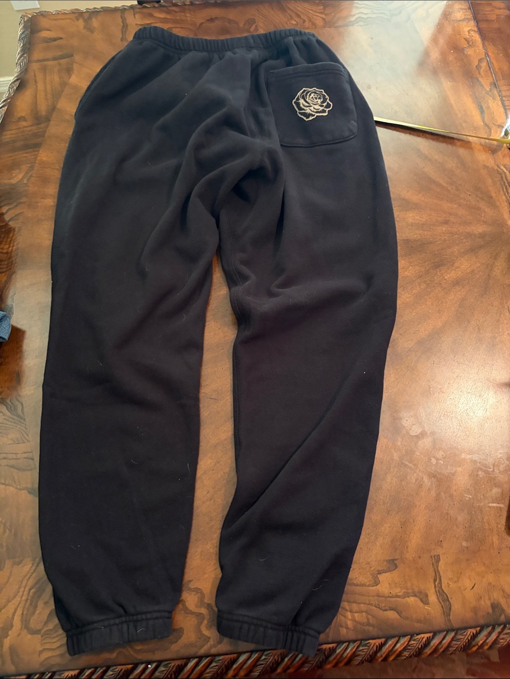 YoungLA Black Sweatpants with Cream Graphic Print - Picture 9 of 10